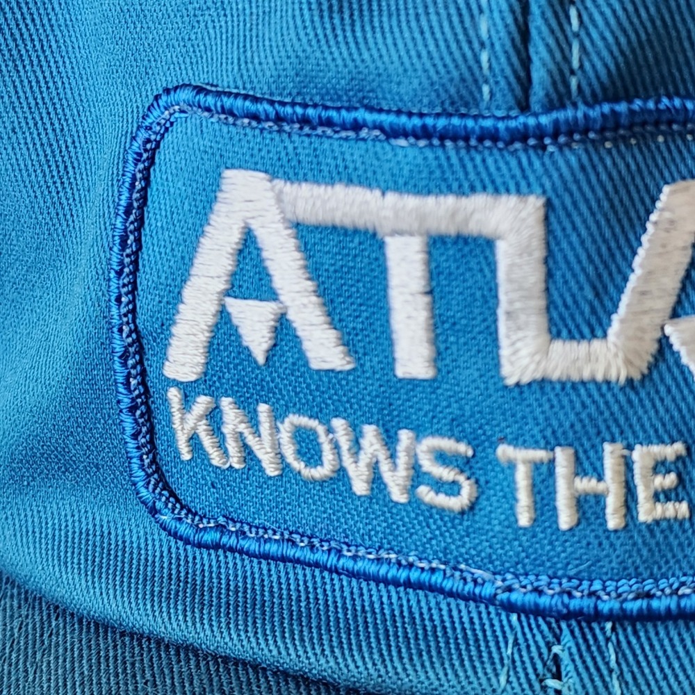 Vintage Atlas Knows The Road Baseball Hat‎ Cap Snap Back Patch Logo Driving Map - Picture 2 of 13